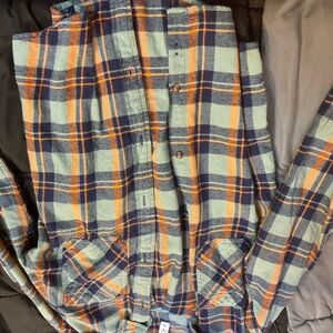 Sonoma Plaid Shirt in Blue and Orange
